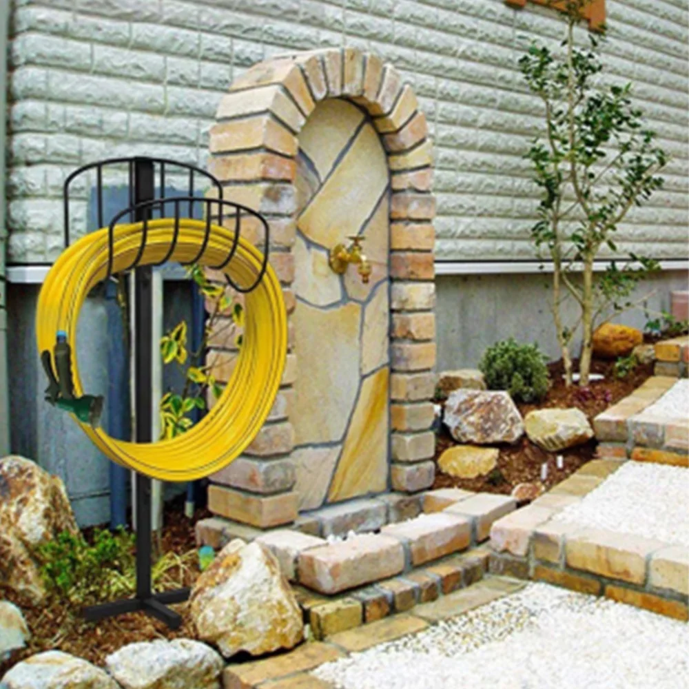 Horticulture Pipe Bracket Heavy Duty Water Hose Holder Iron Metal Hose Reel Wall Mount Garden Water Hose Hanger