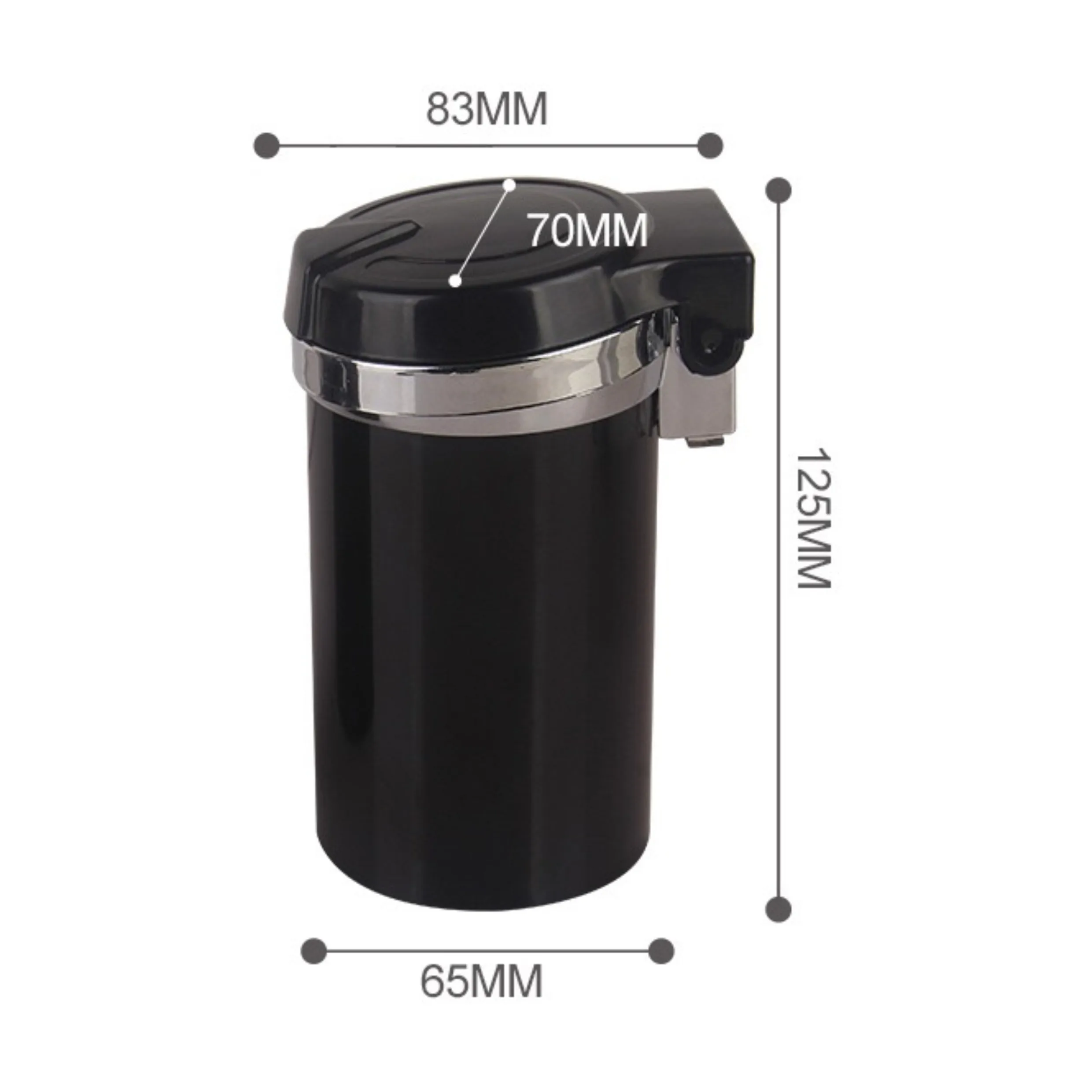 Fire Resistant LED Ashtray Black / Silver Large Capacity Place in Car Cup Holder Metal Cup Portable Ashtray