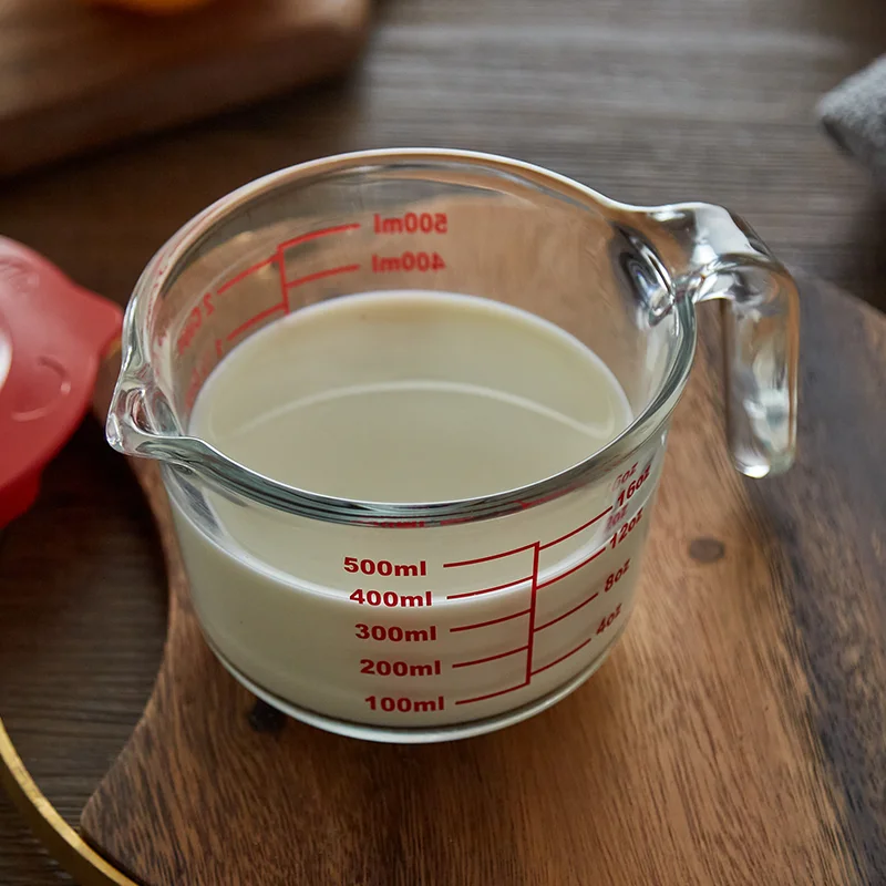 LINUO лидер продаж 2 стакана из боросиликатного стекла Влажная и сухая мерная чашка с негабаритными размерами прозрачная