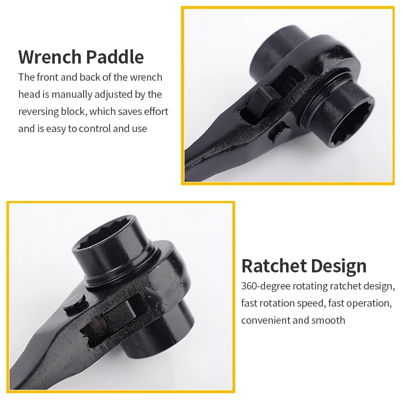 Hexagon Scaffold Ratchet Spanner Ratcheting Socket Wrench Double Ratchet Socket Wrench