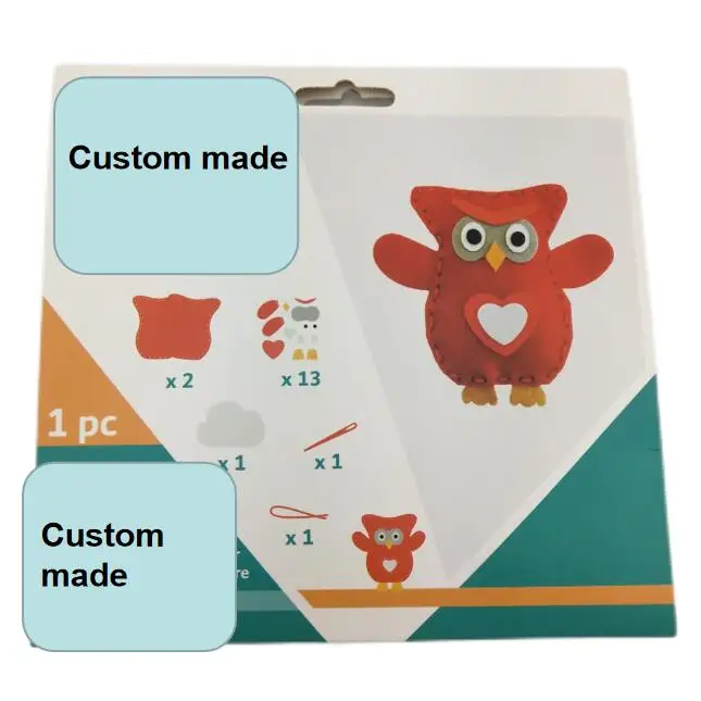 Custom create  KIT Felt mascot to sew for Kids Gifts  owl soft toy sewing kit   felt Toys  Arts Crafts  Diy toys