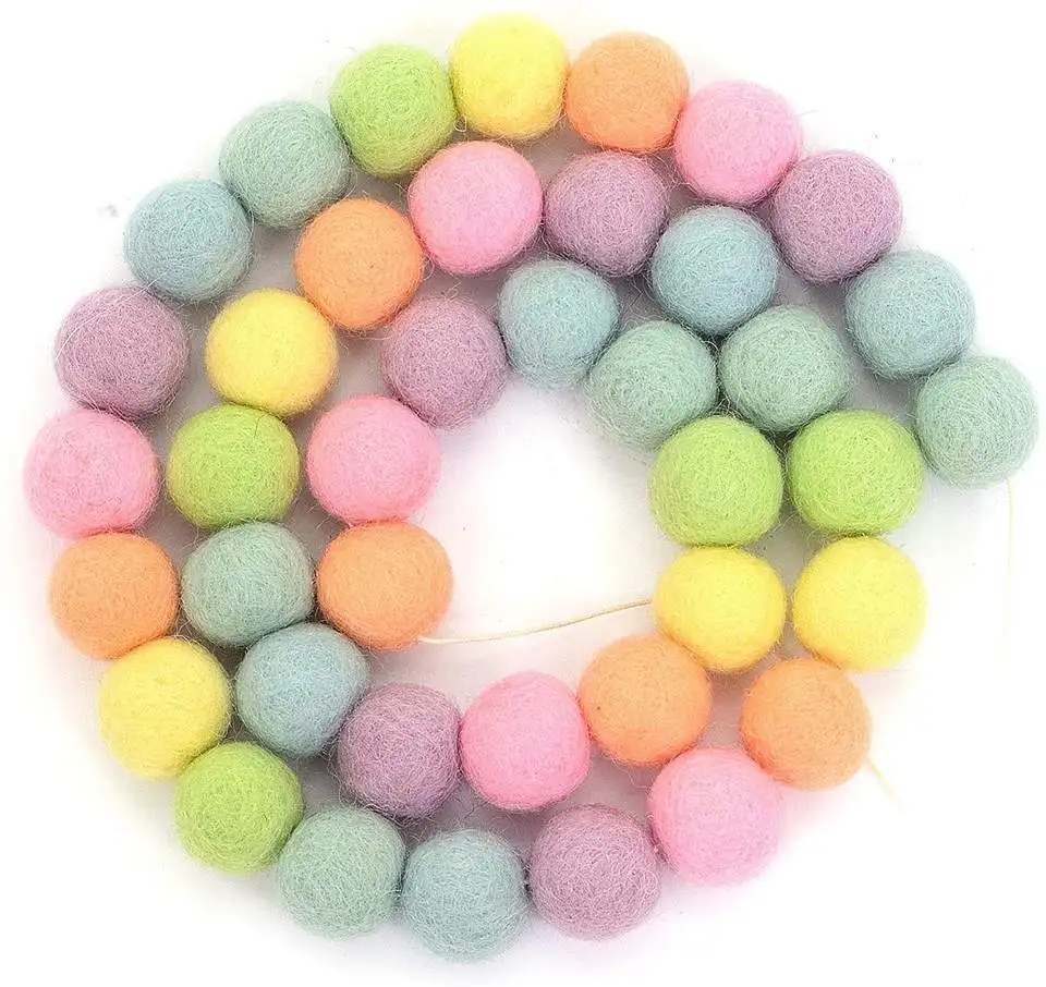 handmade christmas tree big cat toys tennis ball felt fabric nepal 3cm garland ornaments wool color felt balls