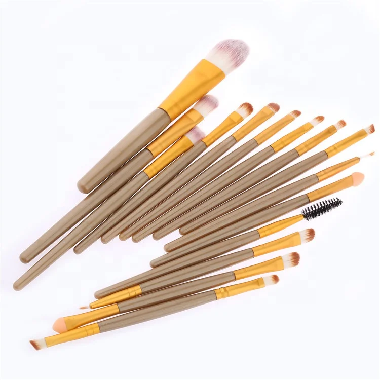 New Makeup Brush Best Selling Creative Fashion Makeup Brushes Cosmetic 15Pcs Kabuki Champing Gold Makeup Brush