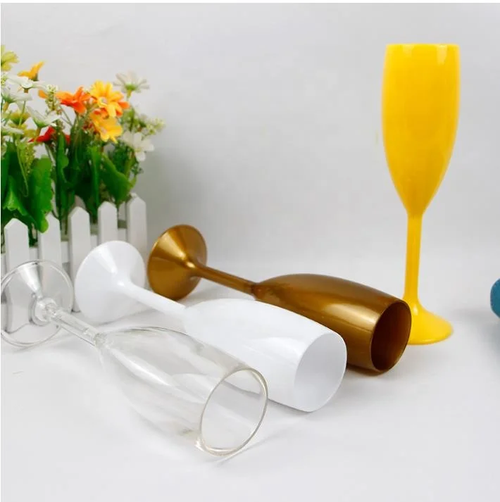 Professional made 180ml PS glasses PP wine Acrylic Champagne Cup for wholesales