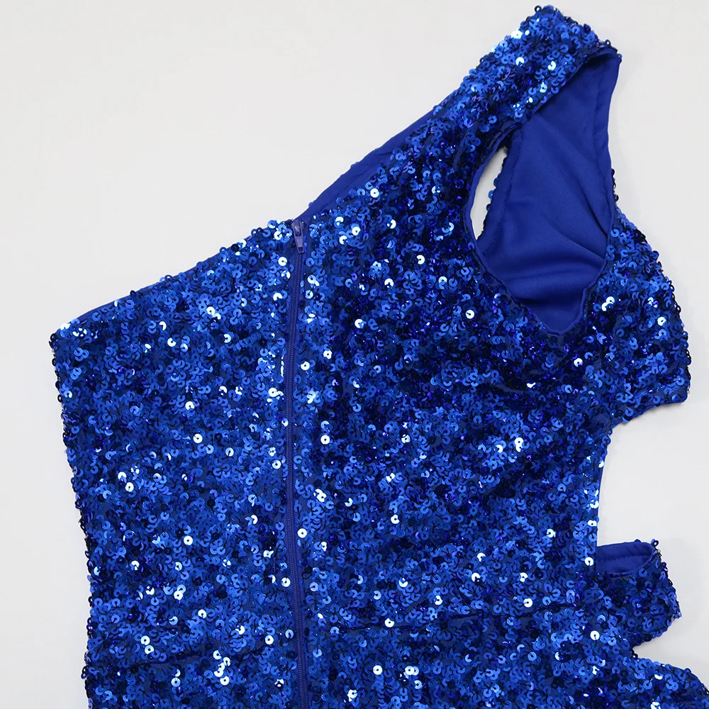 Party Fashion Hollowed Out Diagonal Shoulder Sexy Jyhs6 Women Dress Hip Wrap Aline Dress Nightclub