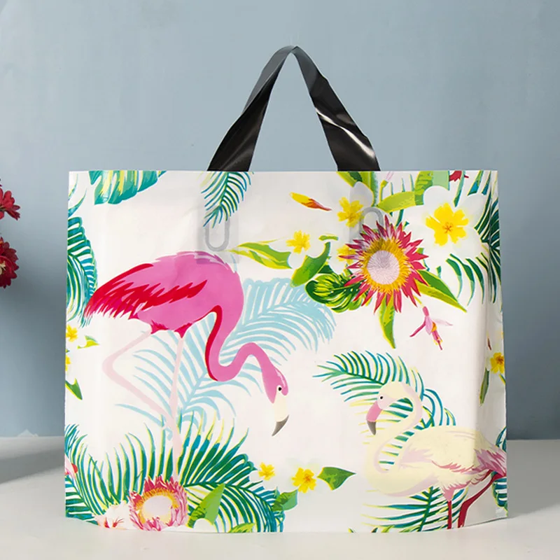 Wholesale Custom Logo Plastic loop Handle PE Bag for Shopping Promotion and Gift Bag Thank you Bag High end brand chain store