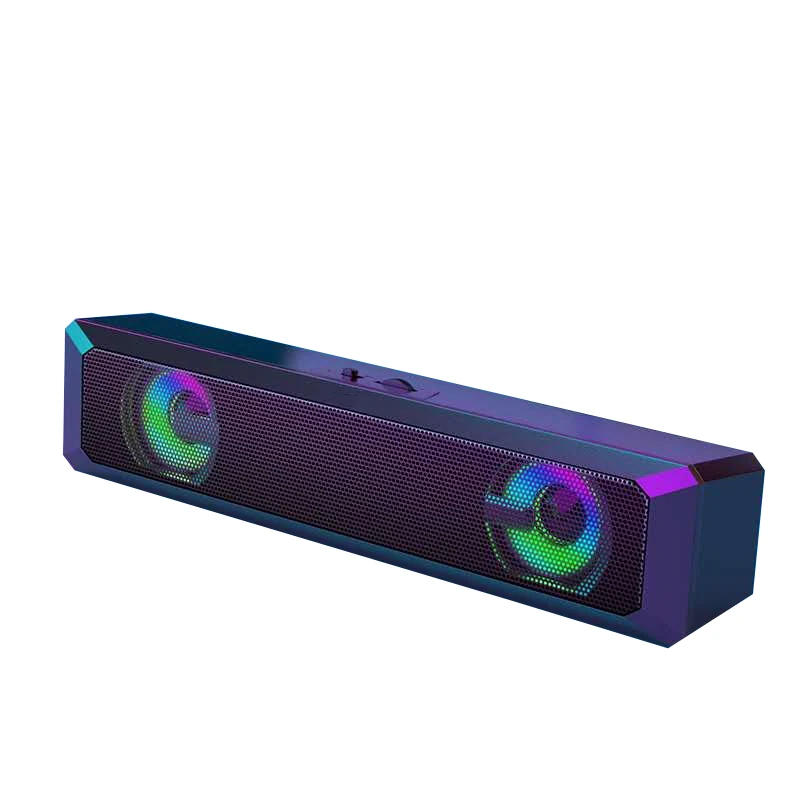 long strip A4 RGB LED speaker home theatre caixa de som computer sound bar music subwoofer mini blue tooth BT speaker wireless
