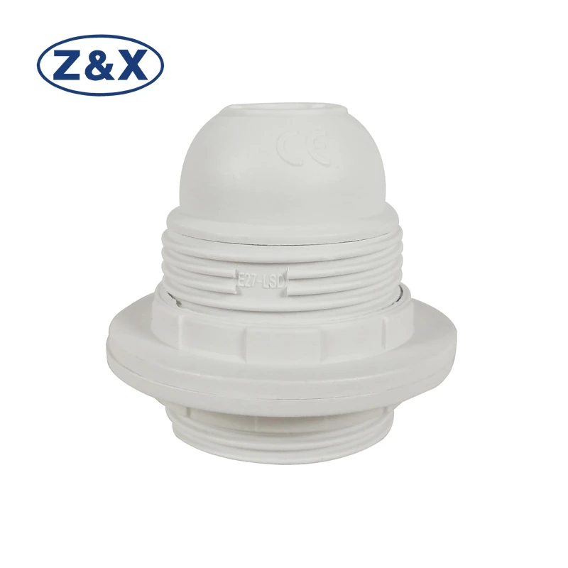 Russian Market wholesale E27 Screw Black Bulb Socket One Ring plastic Lamp Holder
