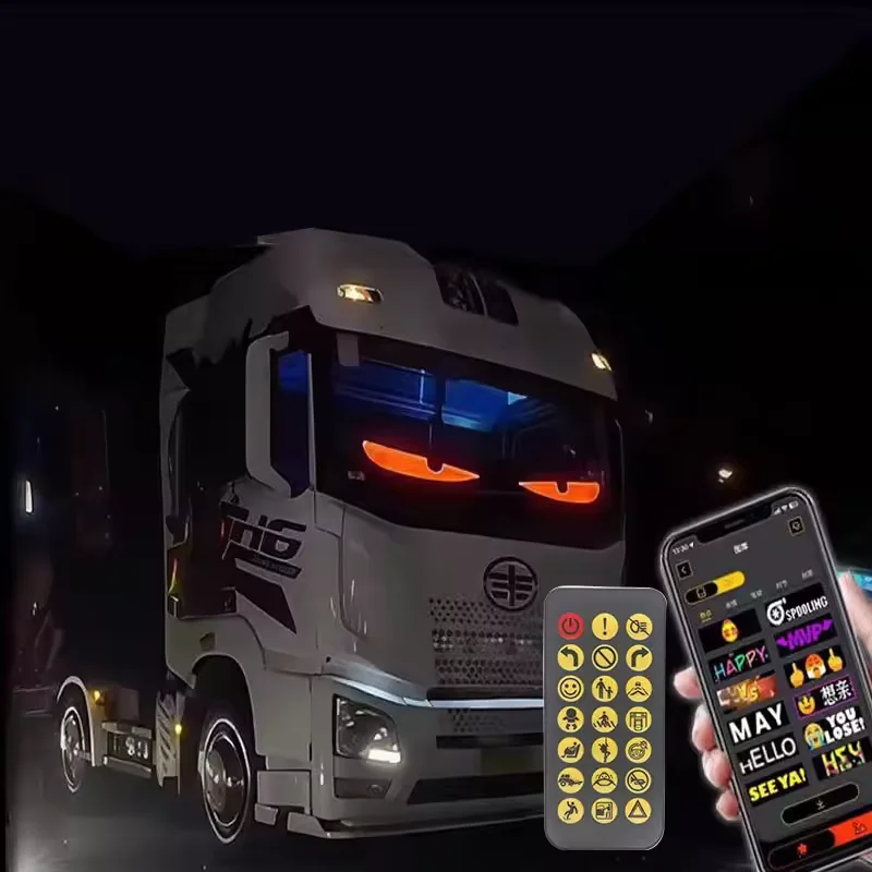 Смарт-приложение программируемое Diy Led Rgb цвет сердитый глаз анимированный дисплей для автомобиля Аксессуары грузовика дьявольские глаза свет
