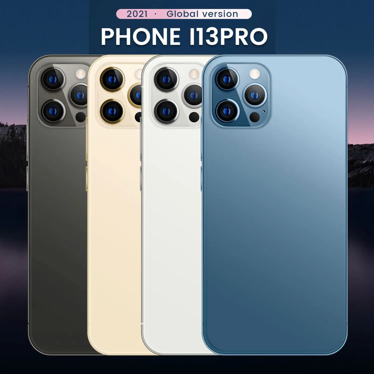 New 100% original 6.9 inch Screen Android phone 16+512GB Wifi camera GPS 3 sim card i13pro mobile phones