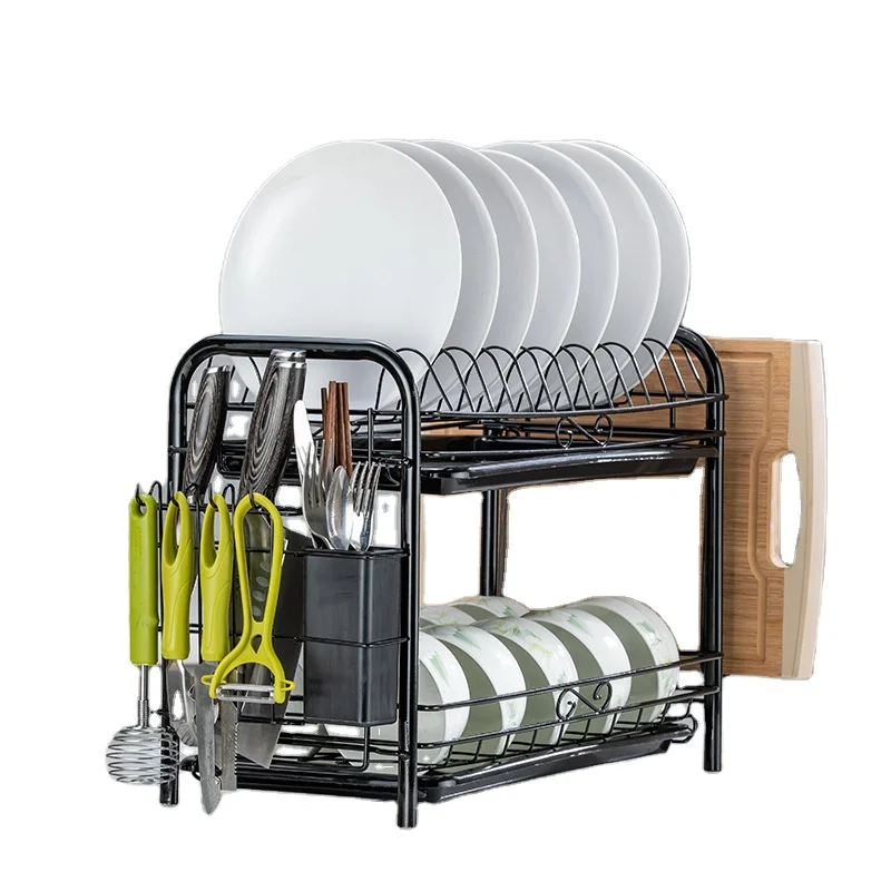 
Super Product Three-layer Home Kitchen Rice Bowl Food Draining Dishes Drying Drainer Storage Cabinet Rack 