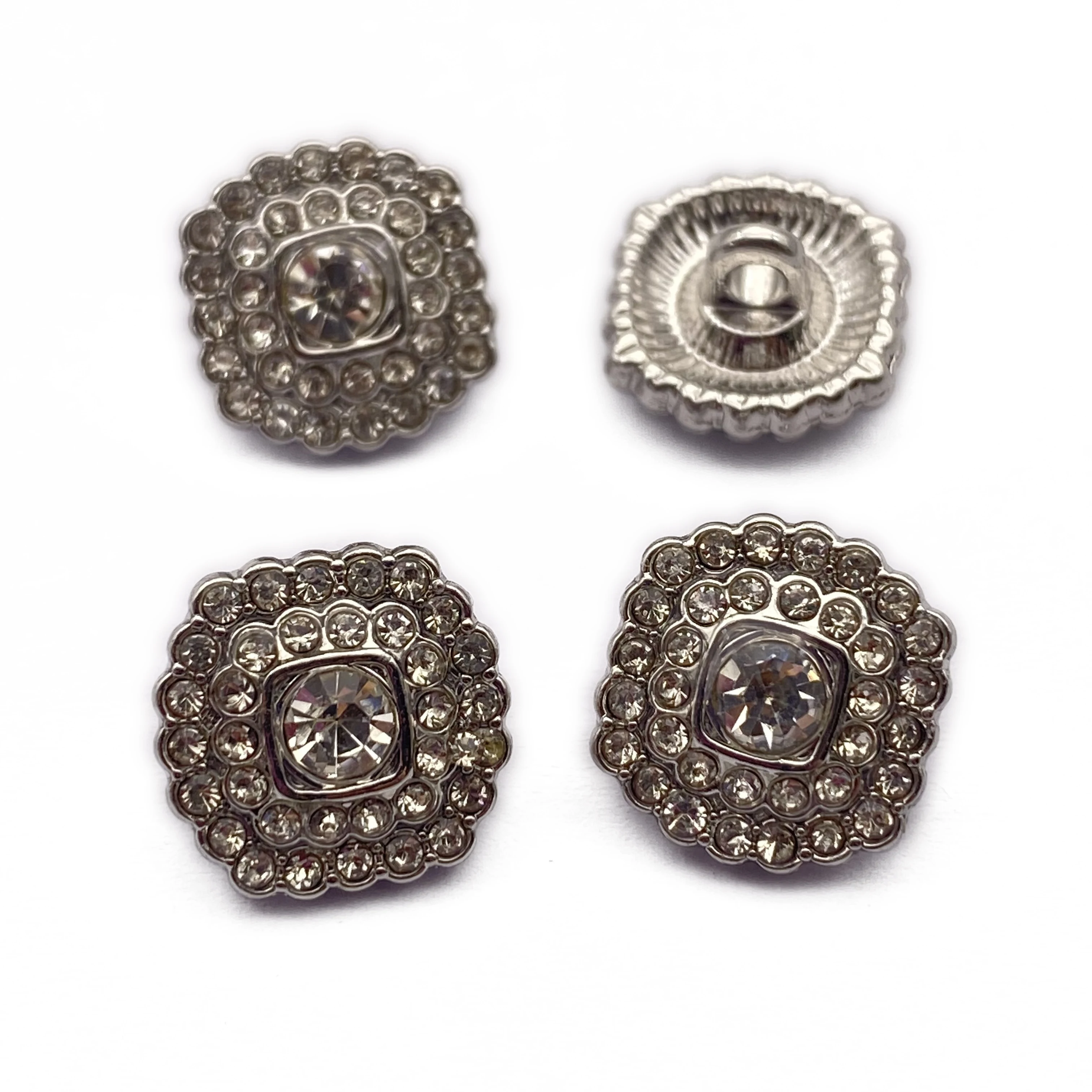Zinc alloy hot sale shank button 12mm Diamond Rhinestone button for garment shank button for clothing accessories
