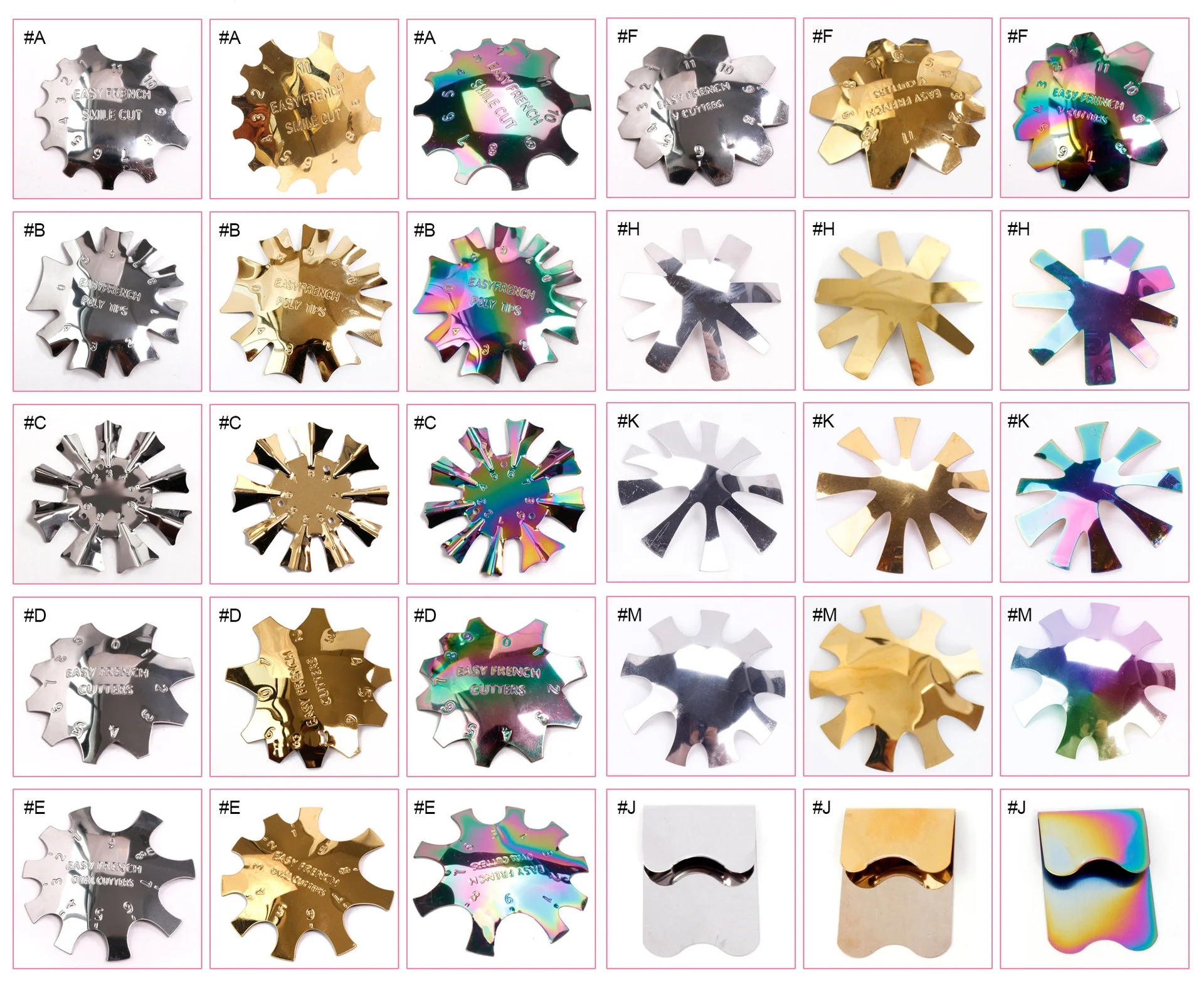 Новинка, 29 вариантов пластин из нержавеющей стали для французского маникюра, прочие принадлежности для ногтей, инструменты