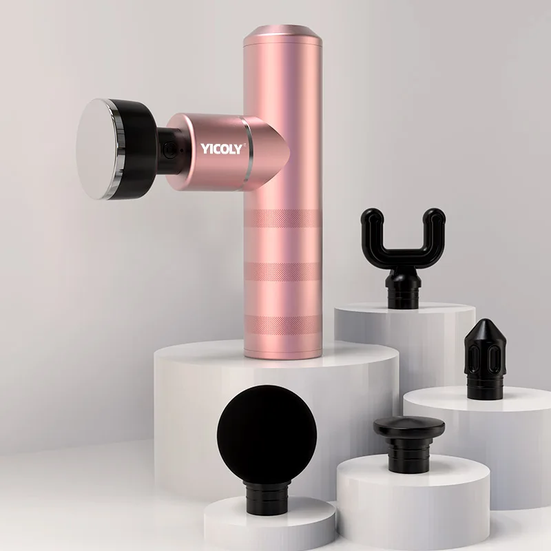 YICOLY aluminium Custom deep tissue mini travel size pocket massage gun deep muscle vibration Heat relief massage gun