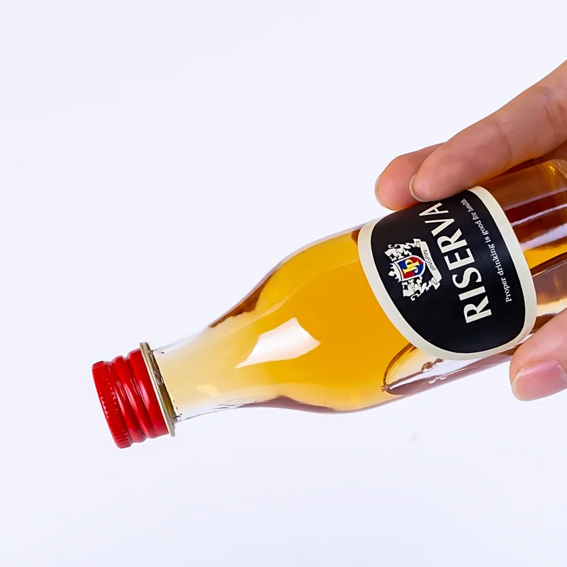 50ml Mini Liquor Whiskey Vodka Soda Spirits PET Bottle For Wine Juice With Plastic Cap