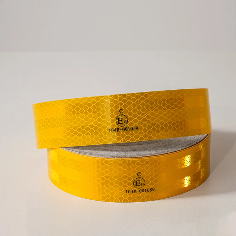 Yellow PET Micro Prismatic Truck Conspicuity Marking Radium Reflective Tape for Vehicles