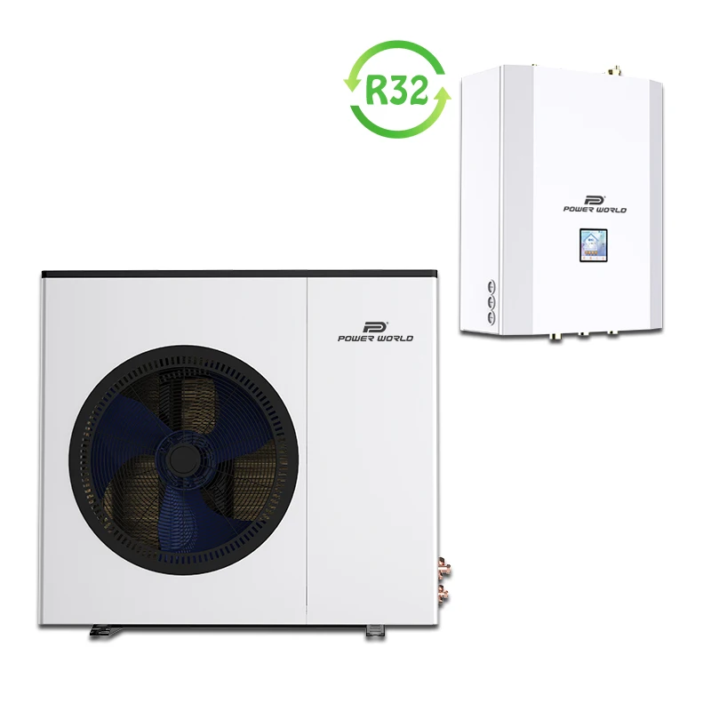 Low climate inverter heat pump high cop  r32 luftwasser wermepumpe split air to water heat pump 12kw