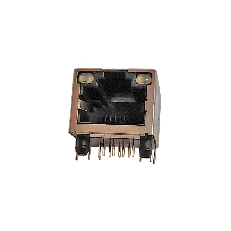 Dongguan connector product manufacturer single port top entry RGB LED RJ45 female smd connector 8P8C Modular Jack