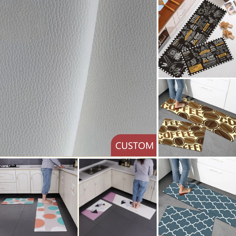 Anti fatigue Water-proof Custom PVC Anti-Slip Kitchen Runner Mat Floor Mat Sets Non Slip Kitchen Rug