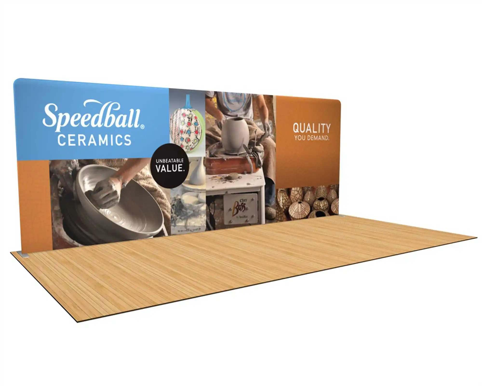 Aluminum Easy Up Promo Tension Fabric Display Trade Show Backdrop Booth Frame Straight Pop Up Displays