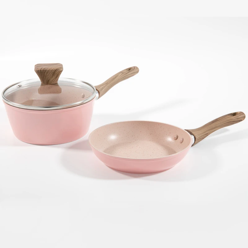 Korean non stick milk soup pot and pan for breakfast noodle porridge cooking nonstick soup pot with handle