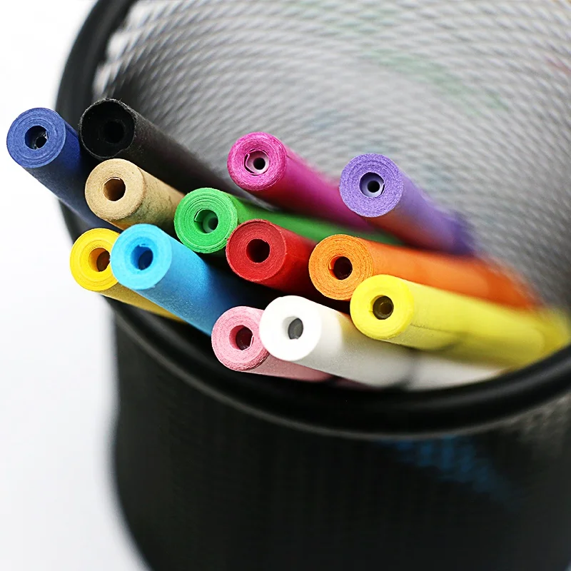 Recyclable School Stationery Kraft Paper Ball Pen with Logo Kids Colorful Paper Mate Pens Can Make Set