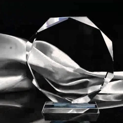 Заказное качество 3D гравировка круглое пустое стекло K9 хрустальный трофей