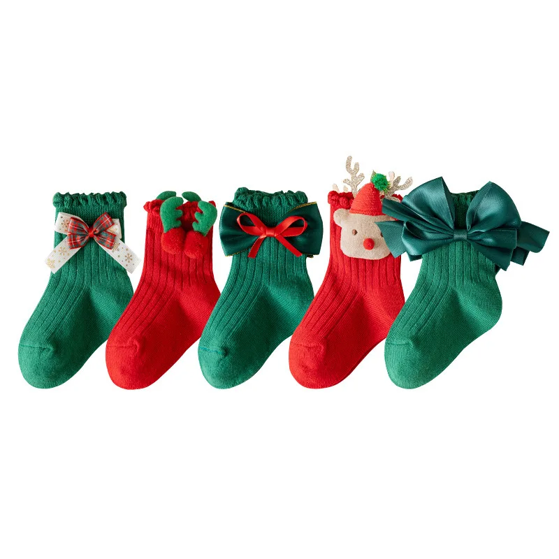 Winter Knitted Leggings Tights For Children Kids Pantyhose With Bow Cotton Baby Tights For Girls