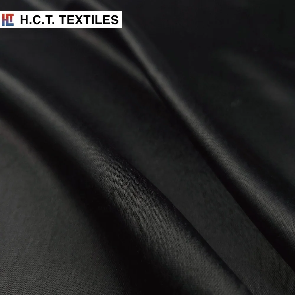 Fluid Silky Luxury black cool touch 145g  nylon rayon blend fabrics for dress skirt
