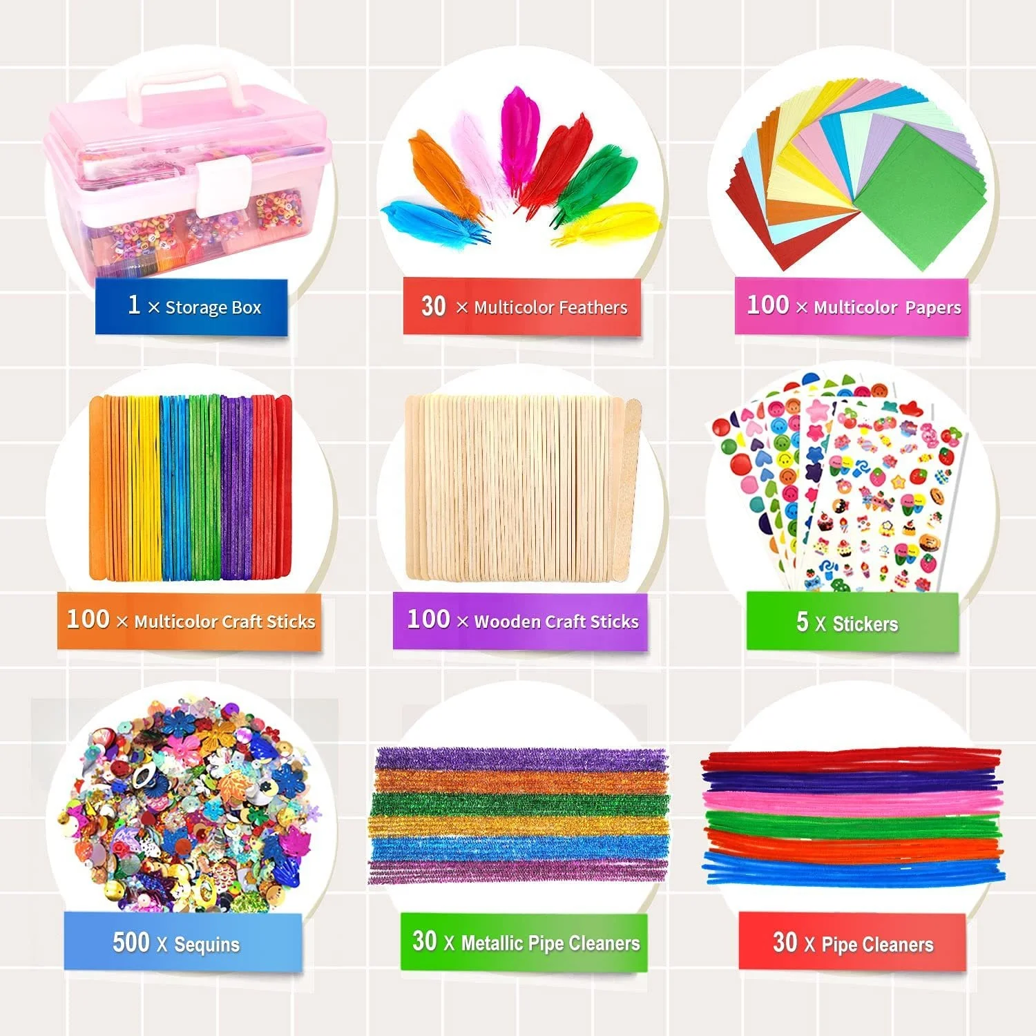 Amazon Top Seller DIY Kids Crafts Pipe Cleaners DIY Kids Arts Crafts Box Kit for Kids