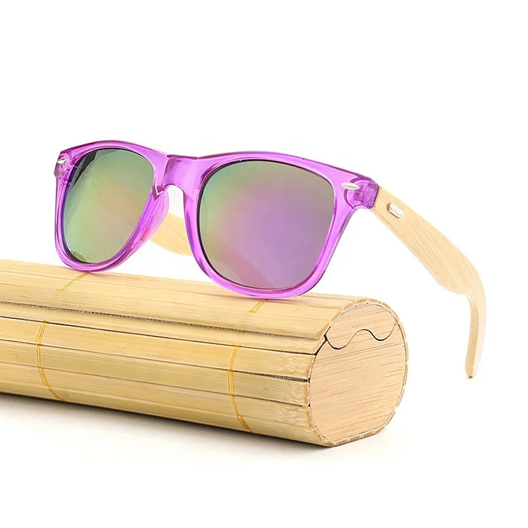 Fashion Wooden Bamboo Sunglasses with Polarized Lenses Squake Large Size Logo Customized  Color Selectable for Men