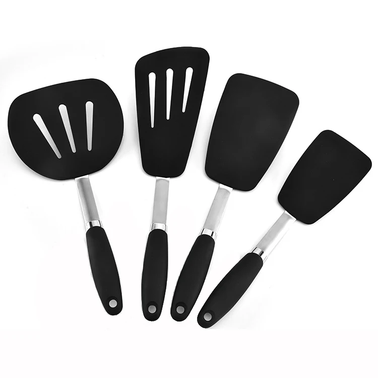 Flexible Silicone Spatula Silicone Turner Stainless steel Silicone Cooking tool