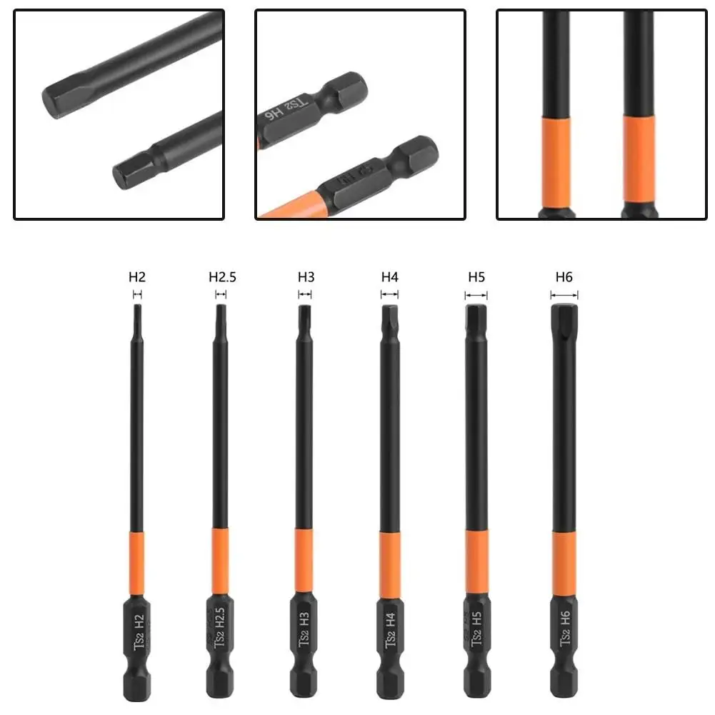 1/4 Inch Quick Change Impact Driver H2-H6 Hex Head Magnetic Screwdriver Bit