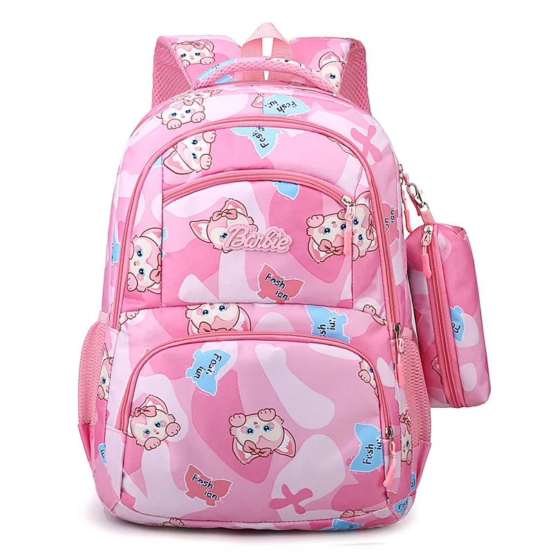 New Waterproof School Bags Kids Book Bag With Pencil Case Allover Printed Soft Cute Teen Backpack For Girls grade 7