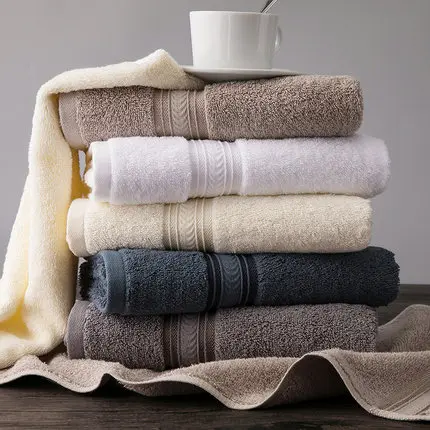 100% Cotton Hotel Face/hand/bath/pool/floor Towel with Logo/embroidery Disposable Customized Printing Designs Plain Dyed PE Bag