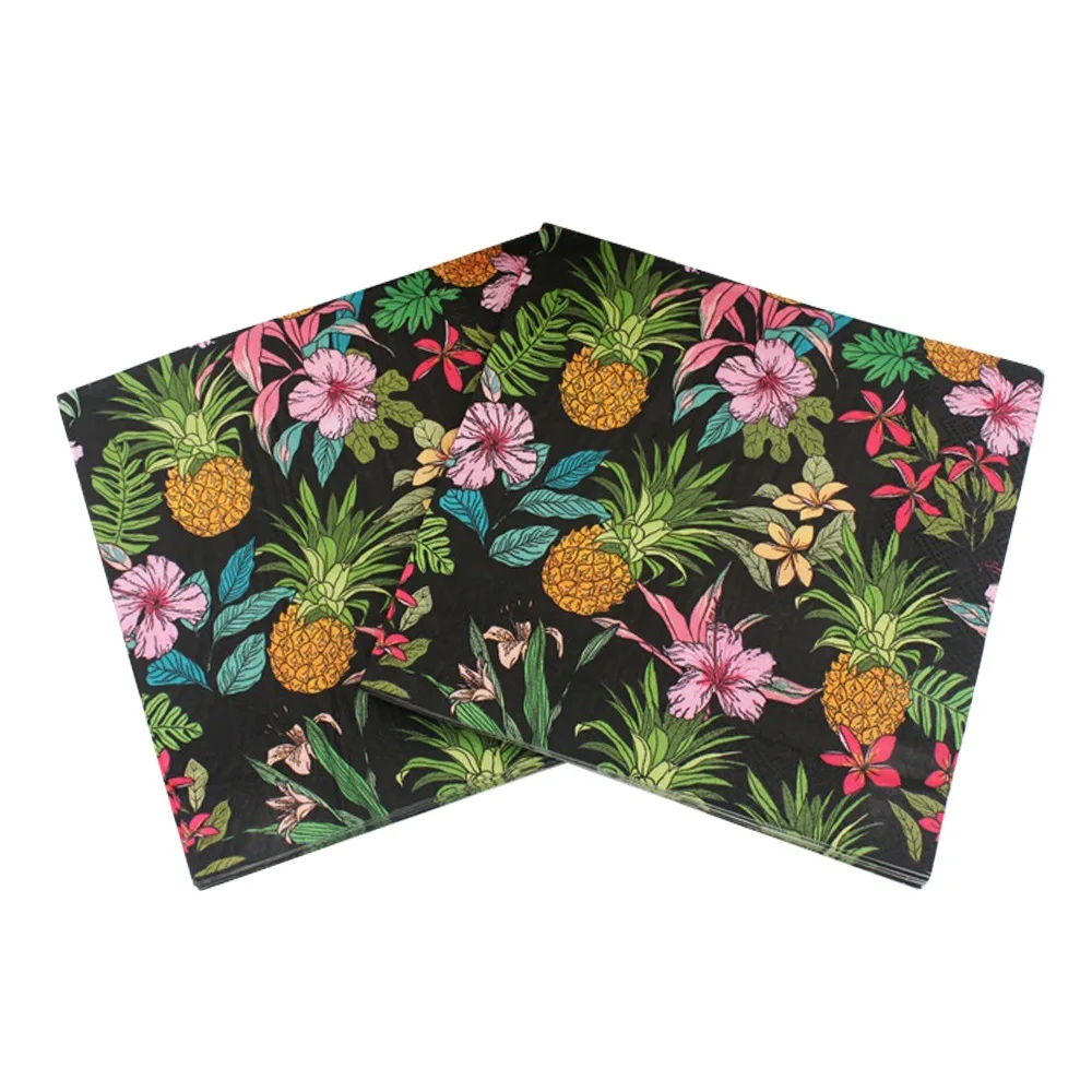 Wholesale Custom High Quality Disposable Beautiful Flower Party Printed Paper Napkins For Dinner