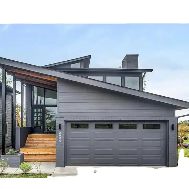 Top Selling Residential Modern Flush Sandwich Panel Automatic Sectional Overhead Steel Garage Door For Homes