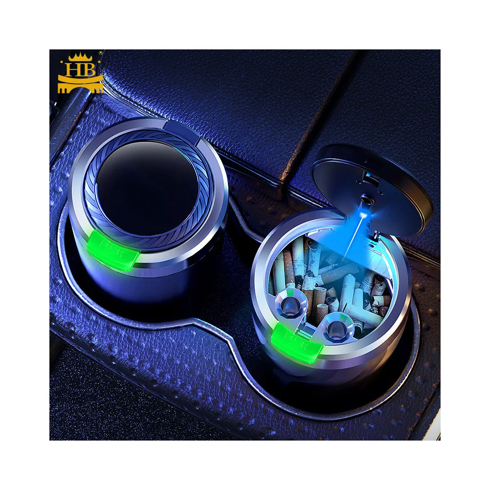 Portable LED Car Ashtray Home Office Outlet Cigarette Ashtray Trash Bin Ashtray