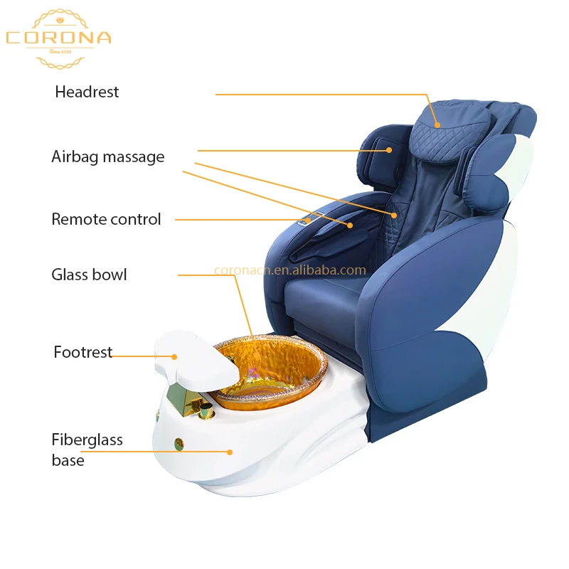 Modern Luxury Salon Furniture Electric Foot Spa Full Body Massage Manicure Pedicure Chair