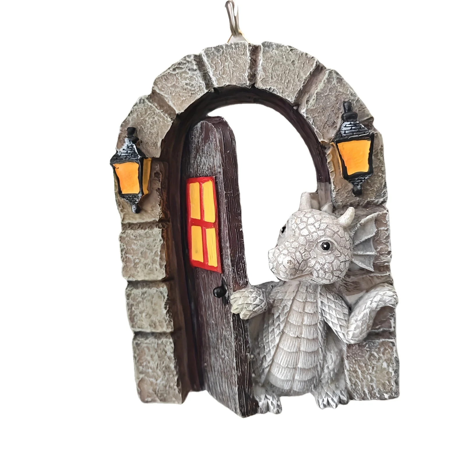 Fengzhi Factory Little Dragon Open Door Garden Decorations Cute Resin Craft Statues Modern Style Sculpture