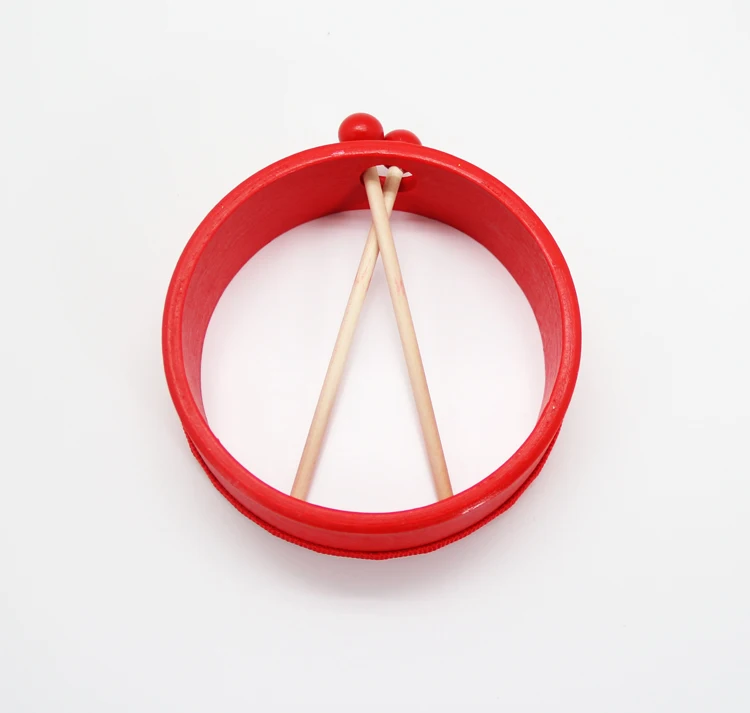 wholesale percussion musical instrumentse colourful cartoon wooden drum with drum stick