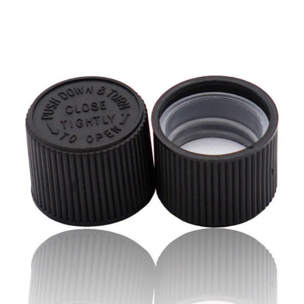 Custom color PP 18MM plastic child resistant lid childproof lid, 18 neck CRC plastic screw lid