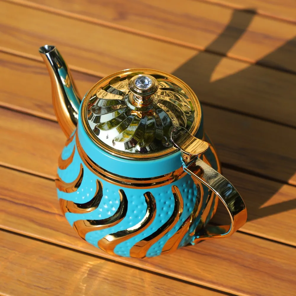 2025 New Tea Pot Metal Extra Large Stainless Steel Tea Pots Cast Iron For Restaurants Teapot Kettle