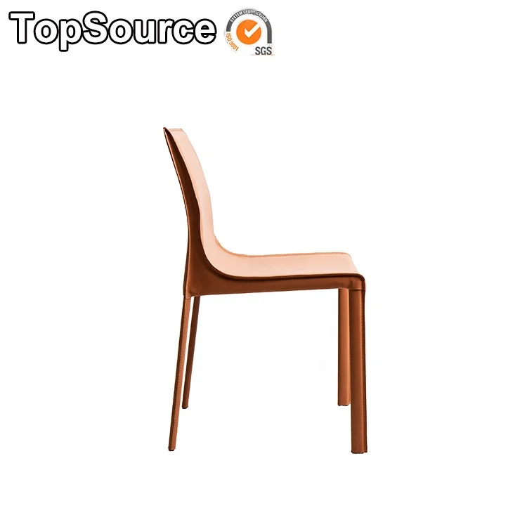 
Simple Style Vintage Leather Dining Room Chair Hotel Luxury Dining Chair 