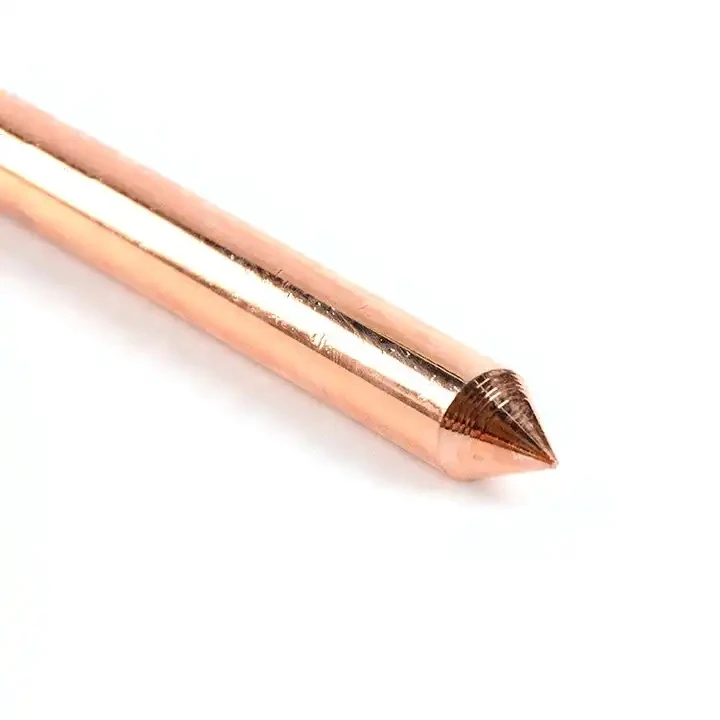 Copper Earth Electrodes Pure Copper Bond Ground Earth Rods For Electric Fence System
