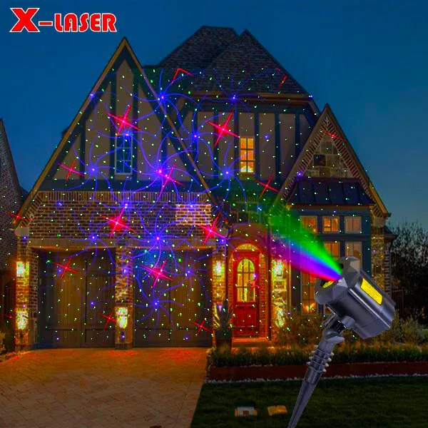 Outdoor christmas laser light projector Garden Light Flowers Moving Landscape Lighting gala Projection