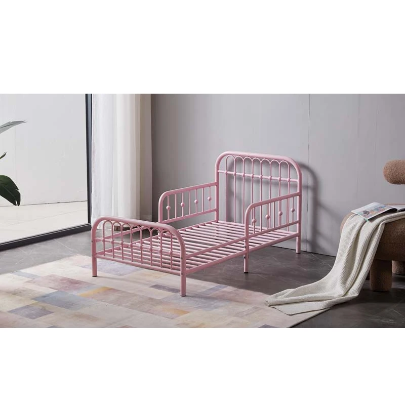Customized Metal Bed Frame Kindergarten Kids Bed with Headboard and Footboard Mattress Foundation Platform Bed