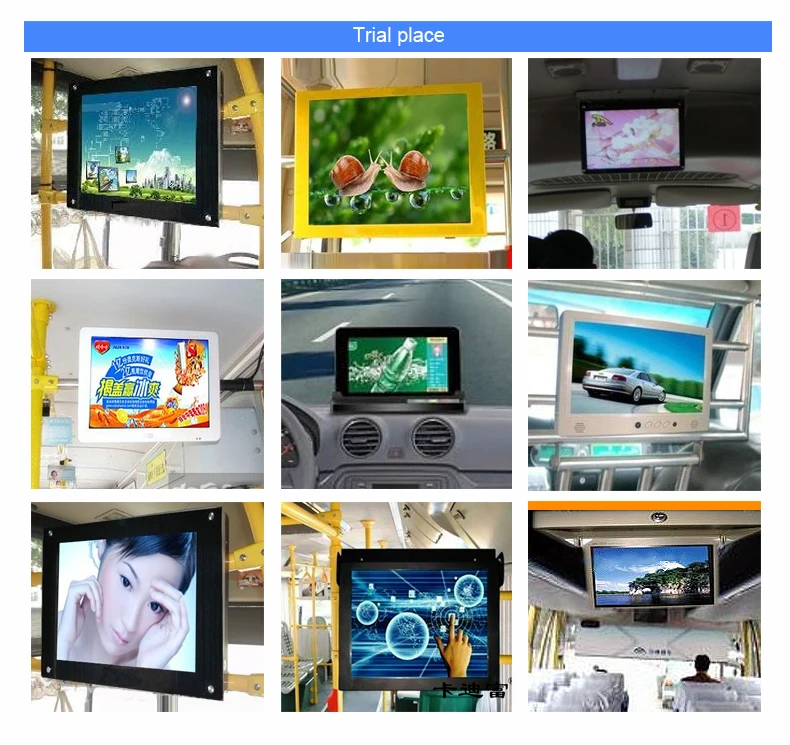 Android 22 inch shock proof roof Mount bus lcd display  with 4G network optional