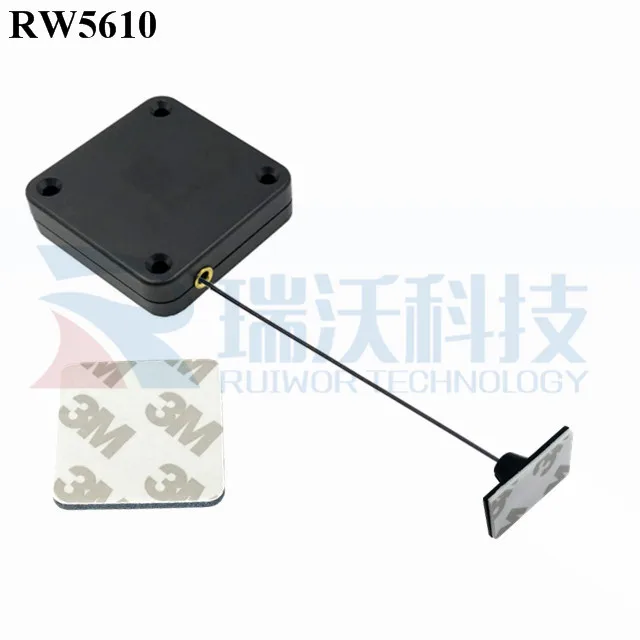 RUIWOR RW5610 Square Retractable String Reel Plus 25X15mm Rectangular Adhesive ABS Plate