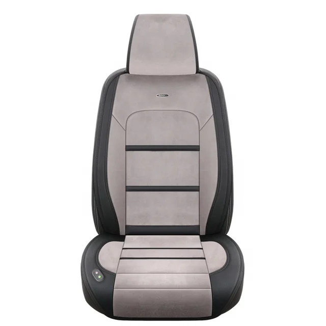 SOJOY New style Hot sale Grey Color PU Leather Universal 12V24V Heated Car Seat Cover Heating Electric Seat Cushion one Piece